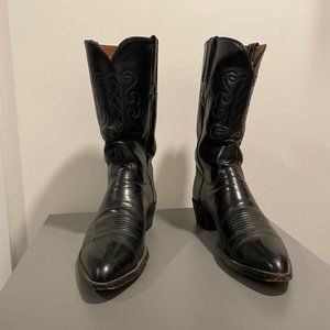 Lucchese Mens Western Boots - Black Goat 12D